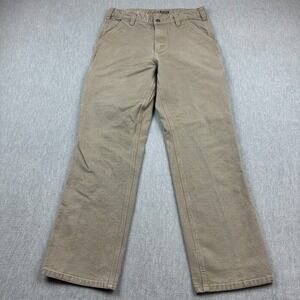 Carhartt Pants Men 32X32 Fit 32X30 Brown Rugged Flex Canvas Hammer Loop 103279